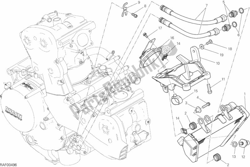 Todas as partes de Radiador De óleo do Ducati Monster 1200 S Stripes 2015